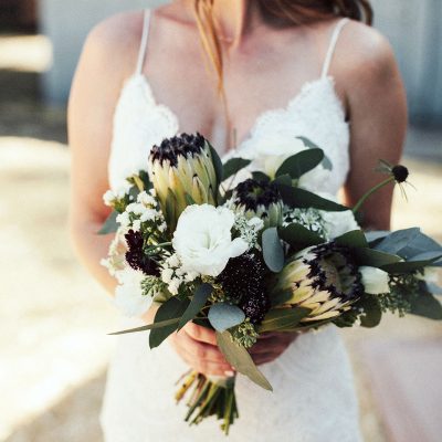 Bride and bridal bouquet.